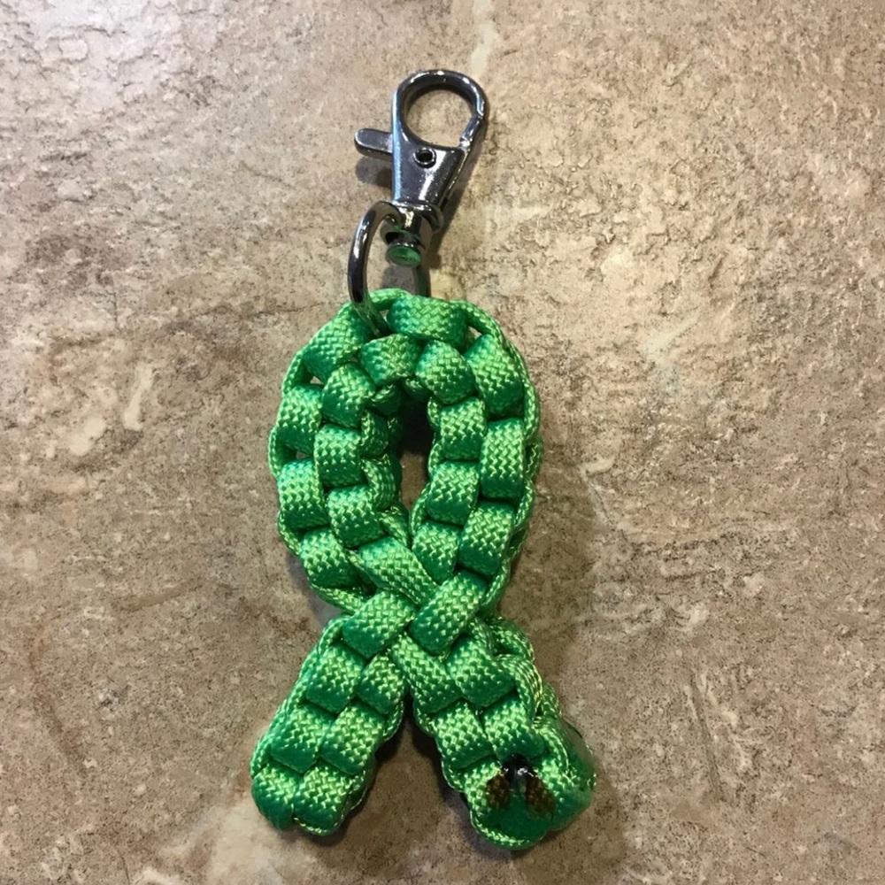 Green Ribbon Paracord Awareness Keychain